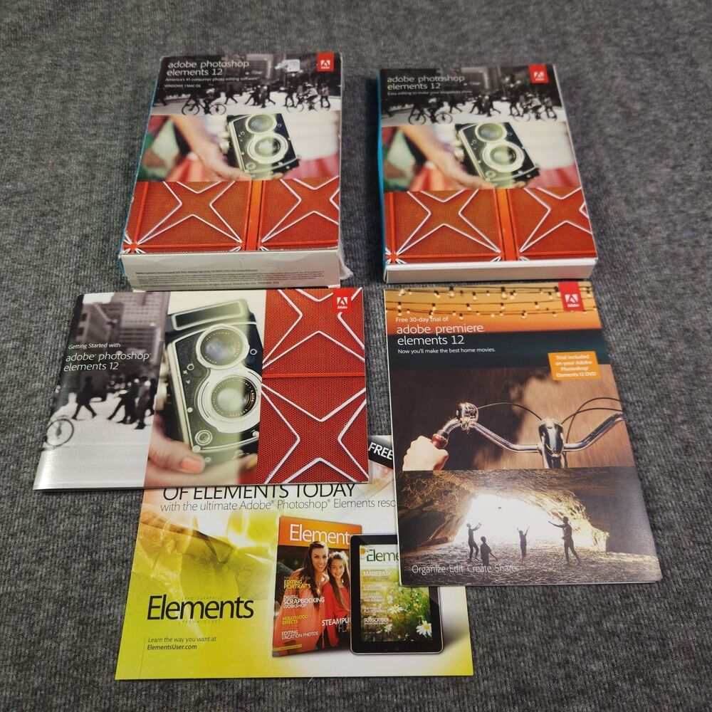 Adobe Photoshop Elements 12 Win/Mac OS Manual And Serial Number Included